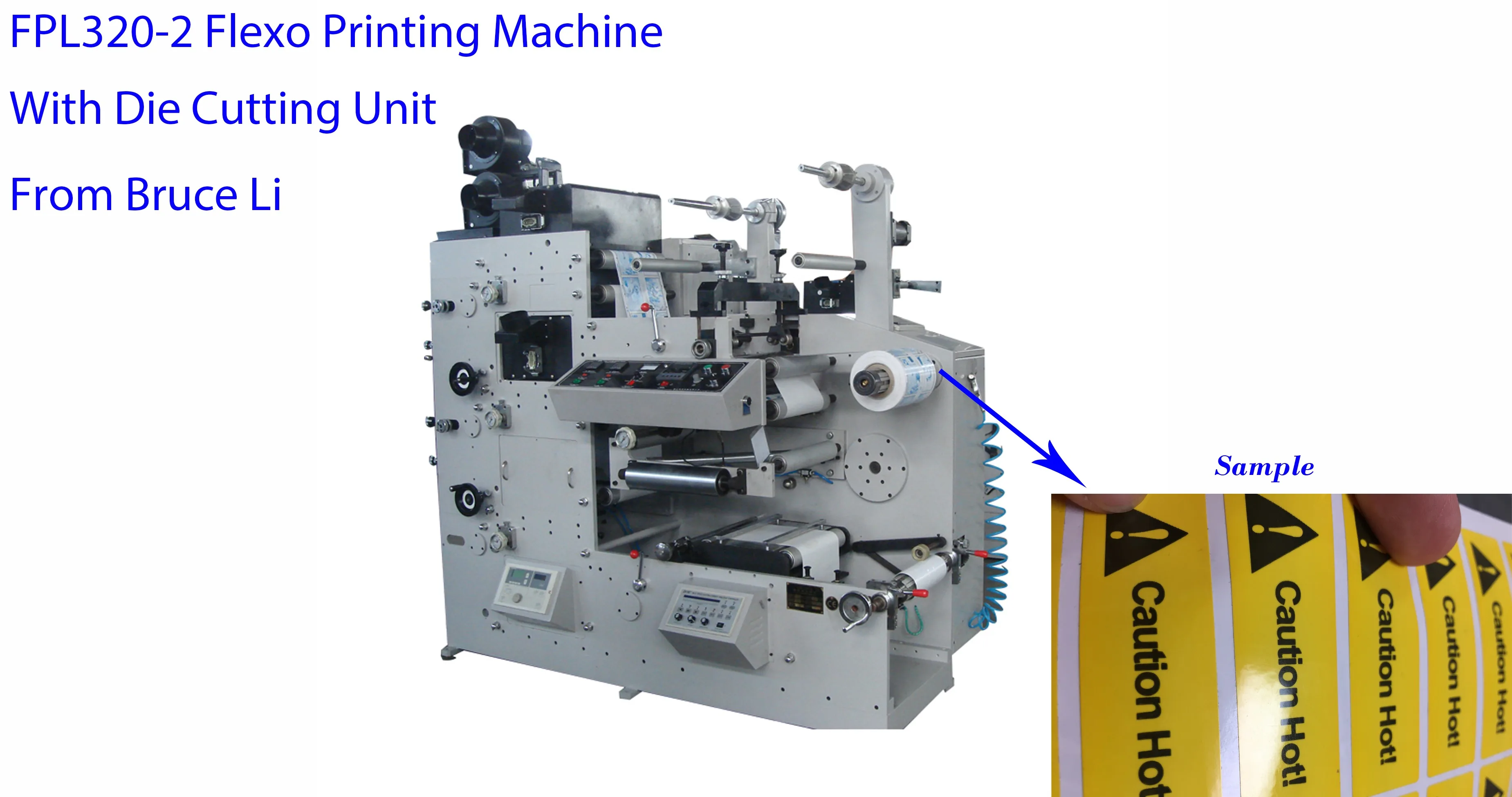 Flexo printer machine labels