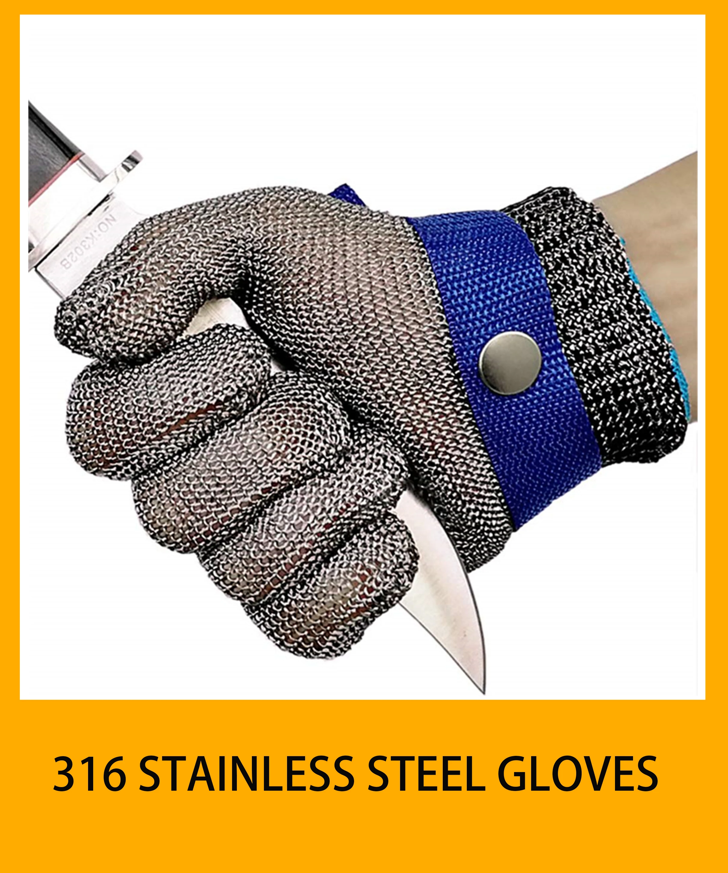 EN388 Safety 316 Iron Stainless Steel Wire Mesh Glove Food Grade Iron Metal  Gloves For Cutting Kitchen Butcher Cutting Meat - Buy EN388 Safety 316 Iron  Stainless Steel Wire Mesh Glove Food