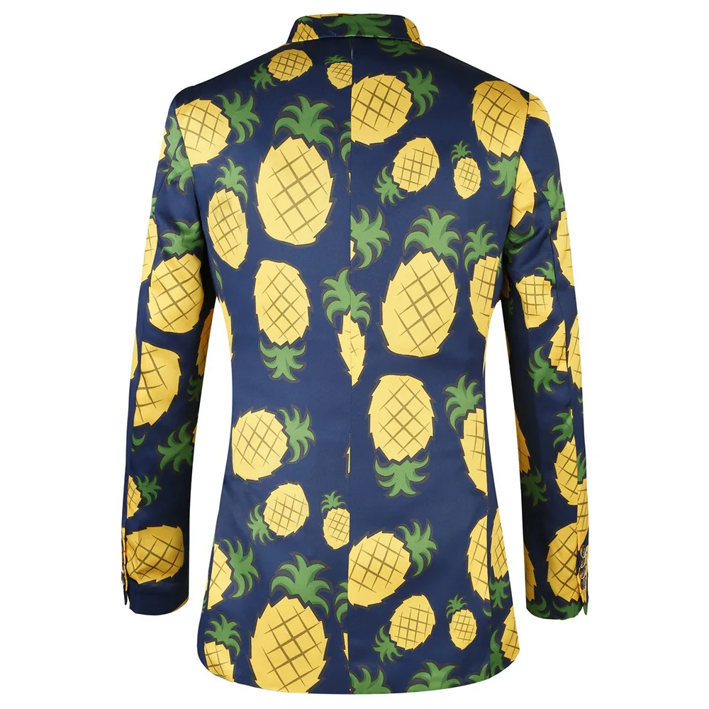 Yellow Hawaiian Pineapple Print Men's Bomber Jacket – Grizzshopping
