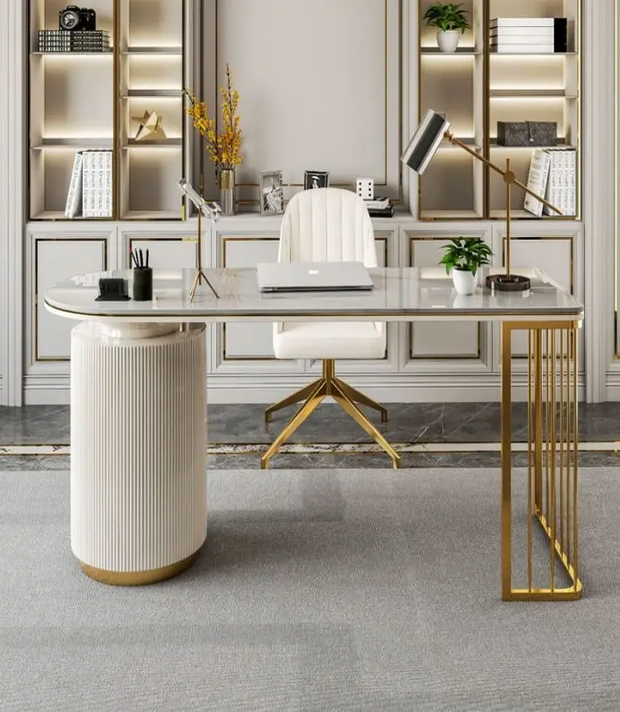 Modern Marble Table Office Desk Furniture With Drawer Marble Table Boss