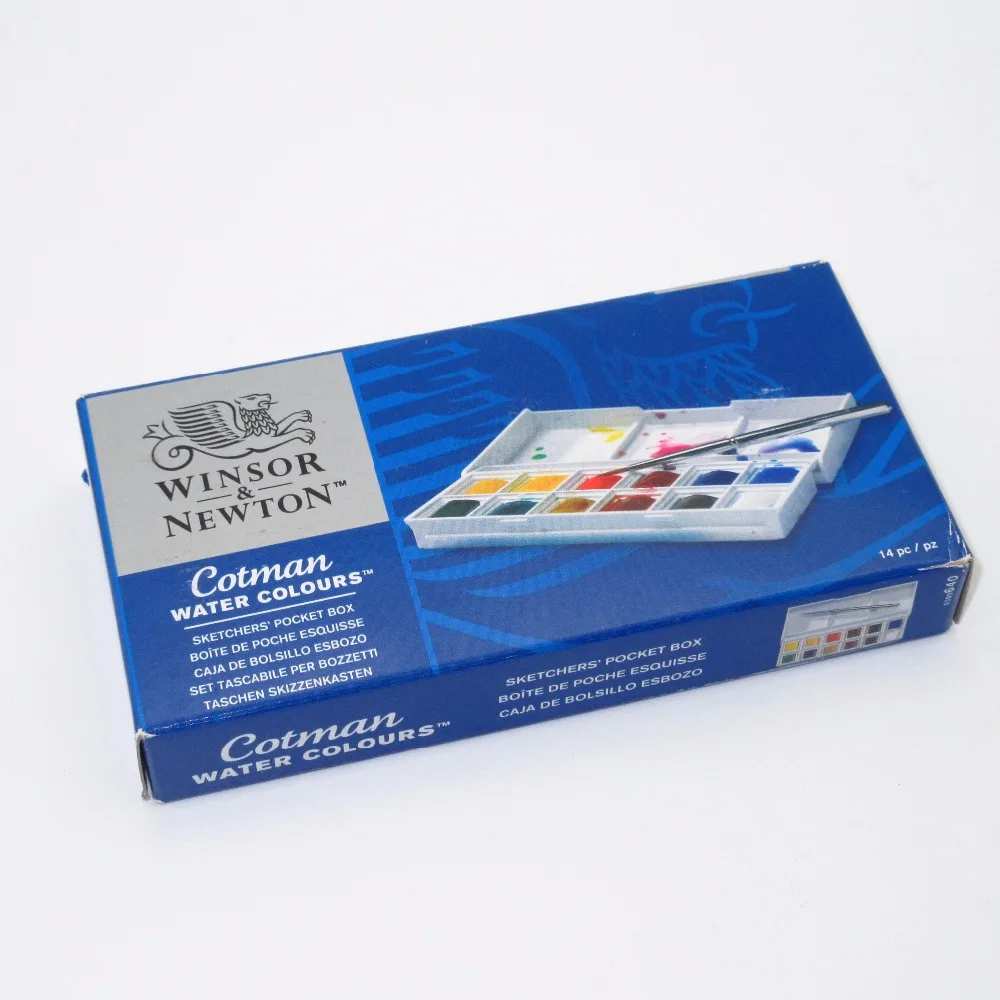 Winsor & Newton Cotman Watercolor Sketchers' Pocket Box 12 Half Pans Mini Set