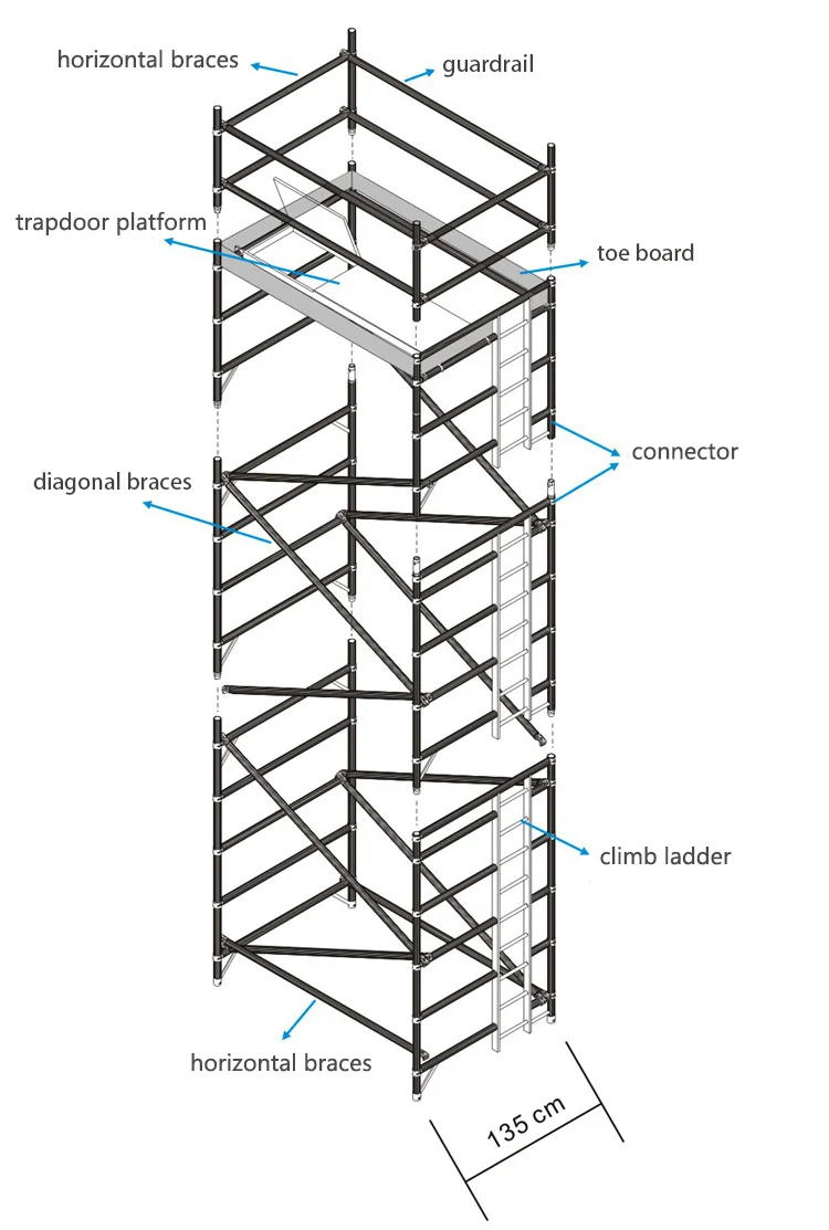 Ce Certificate Scaffolding Tower Movable Aluminum Tower Scaffold For ...