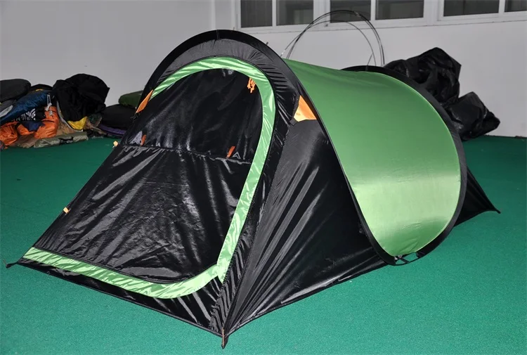Custom Cheap Black Waterproof Instant Pop-up Popup 2 Man Pop Up Camping Tent