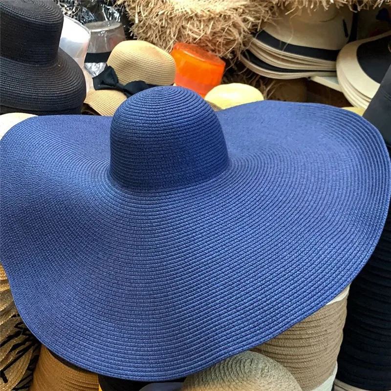 2020 女士模型时装秀超大宽帽檐麦秸帽子超级时装走秀超级大软盘草帽