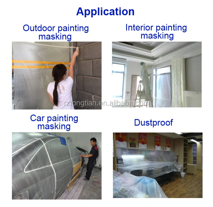 Automotive Refinishing PE Plastic Masking Film