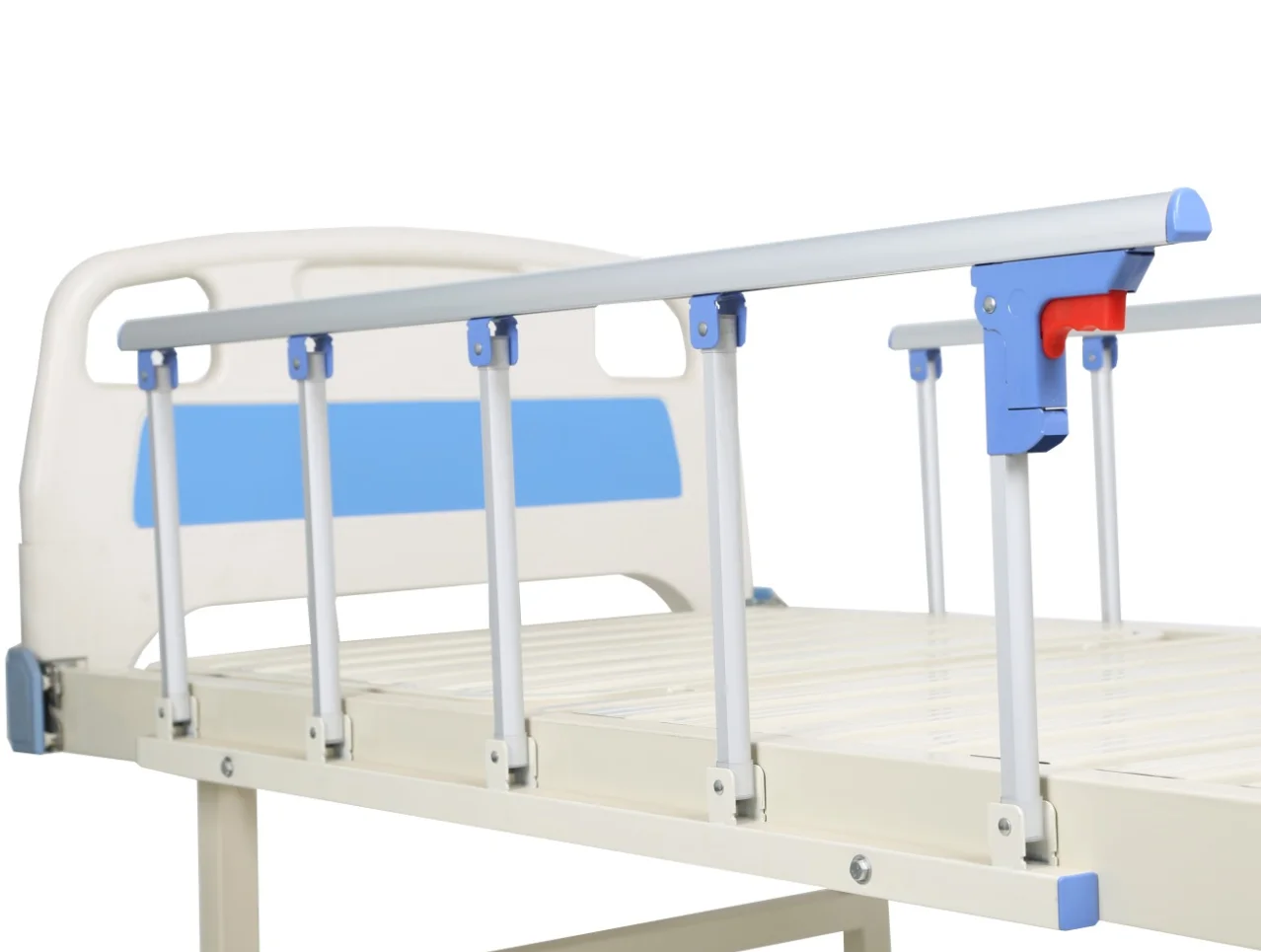 Good Quality Hospital Bed Aluminium Alloy Folding Side Rail Abs Dumping