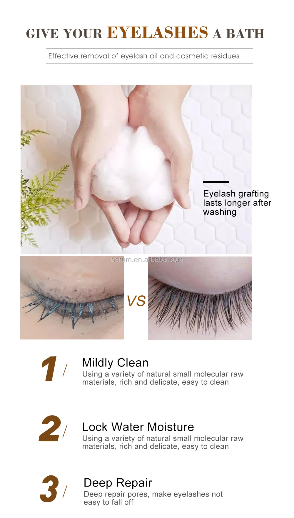 Wholesale Luxury Eyelash Shampoo Foam Organic Makeup Remover Mousse