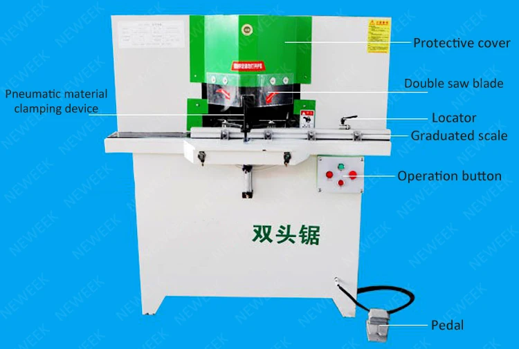 NEWEEK double head woodworking 45 90 degree angle cutting machine for cutting picture frames