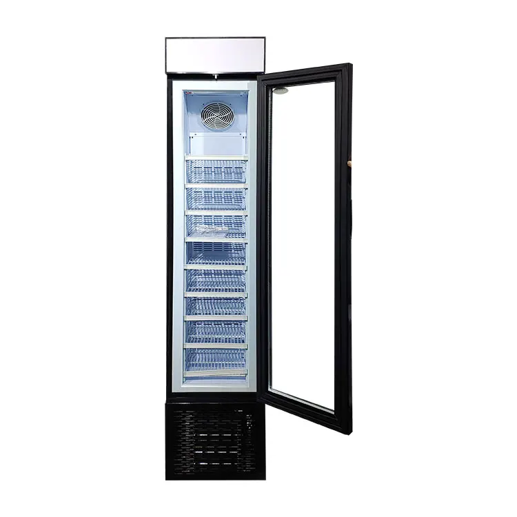 105l Single Door Ice Cream Sardine Drug Slim Freezer With Compressor