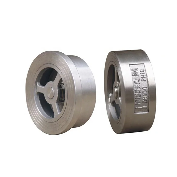 ASTM A216 WCB Stainless Steel Dual Plate Inline Wafer Single Disc Check Valve