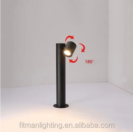 IP65 18W COB Outdoor LED Bollard Light Garden Landscape Ground 180degree Adjustable Double Head  LED Bollard Lamp