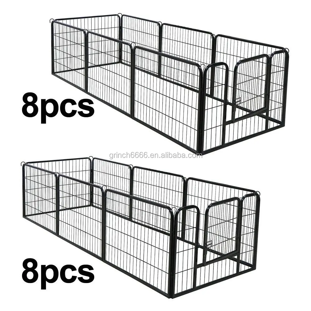 24" Dog Playpen Crate 16 Panel Fence Pet Play Pen Exercise Puppy Kennel Cage
