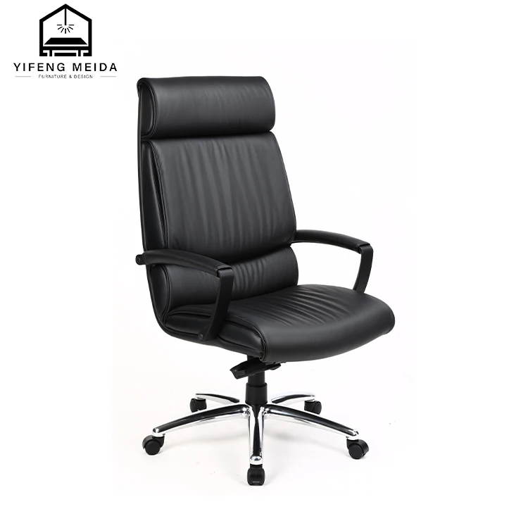 Modern 2024 Professional Luxury Executive Black Genuine Pu Leather High