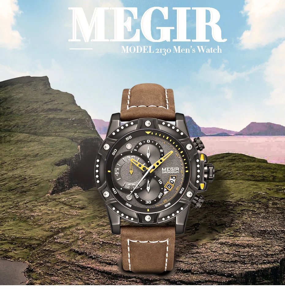 Tewigir-montre à Quartz pour hommes, accessoire de luxe, étanche, à la mode, avec chronographe, sport