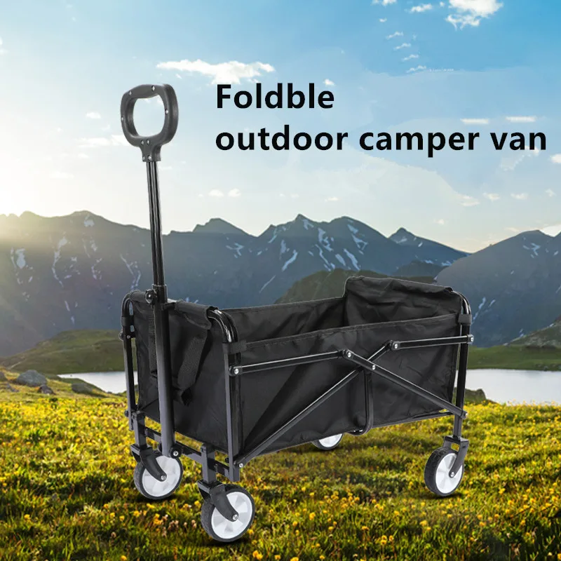 Collapsible Folding Garden Cart Outdoor Wide Wheel Wagon Custom Logo