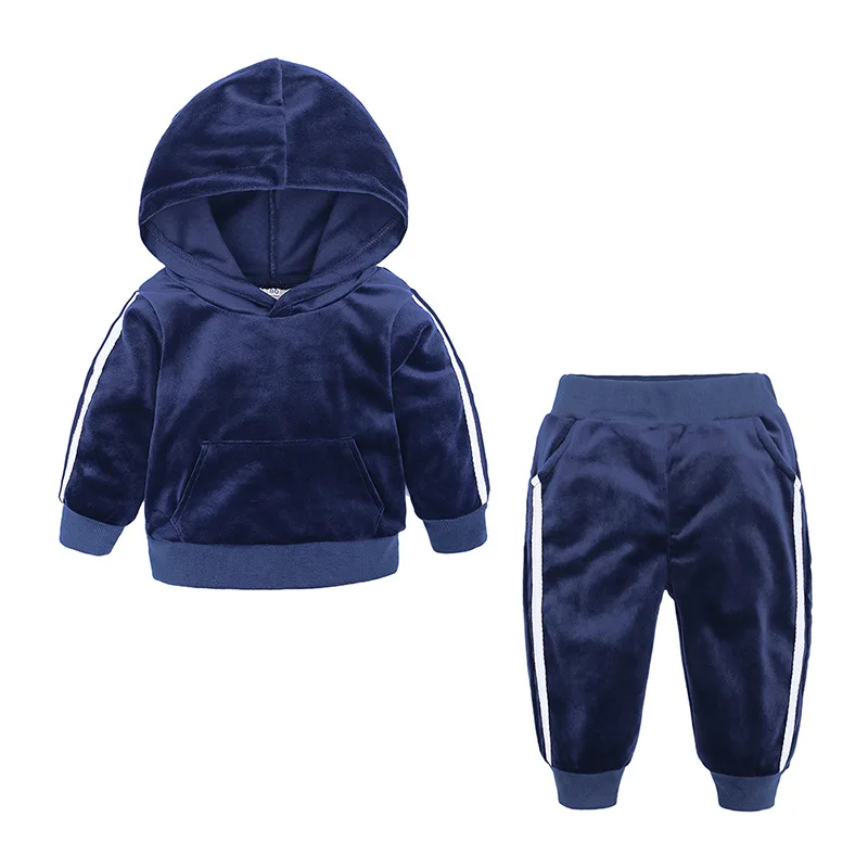 High Quality Children Jogging Baby Boy Girls Jogger Sets Velvet Kids
