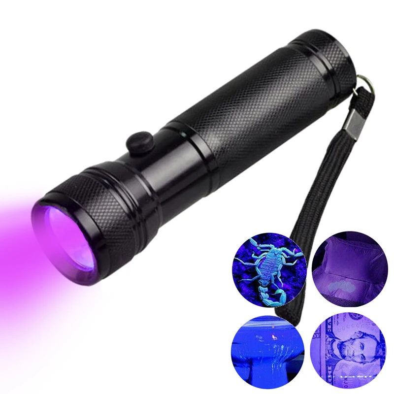 12 LED 395nm UV UltraViolet Flashlight Torch Scorpion Inspection Blacklight Lamp 