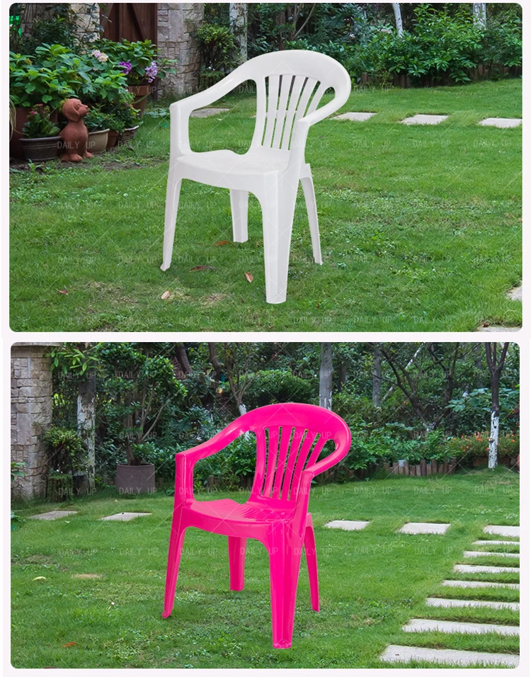 Stacking Cheap garden leisure modern plastic chair with armrest