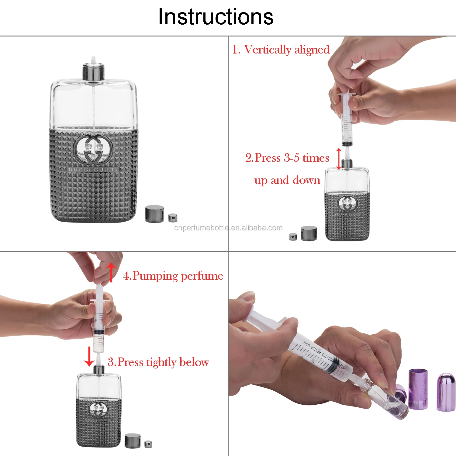 10ml Plastic Syringe Refilling Tool Perfume Transfer Dispenser Adapters ...