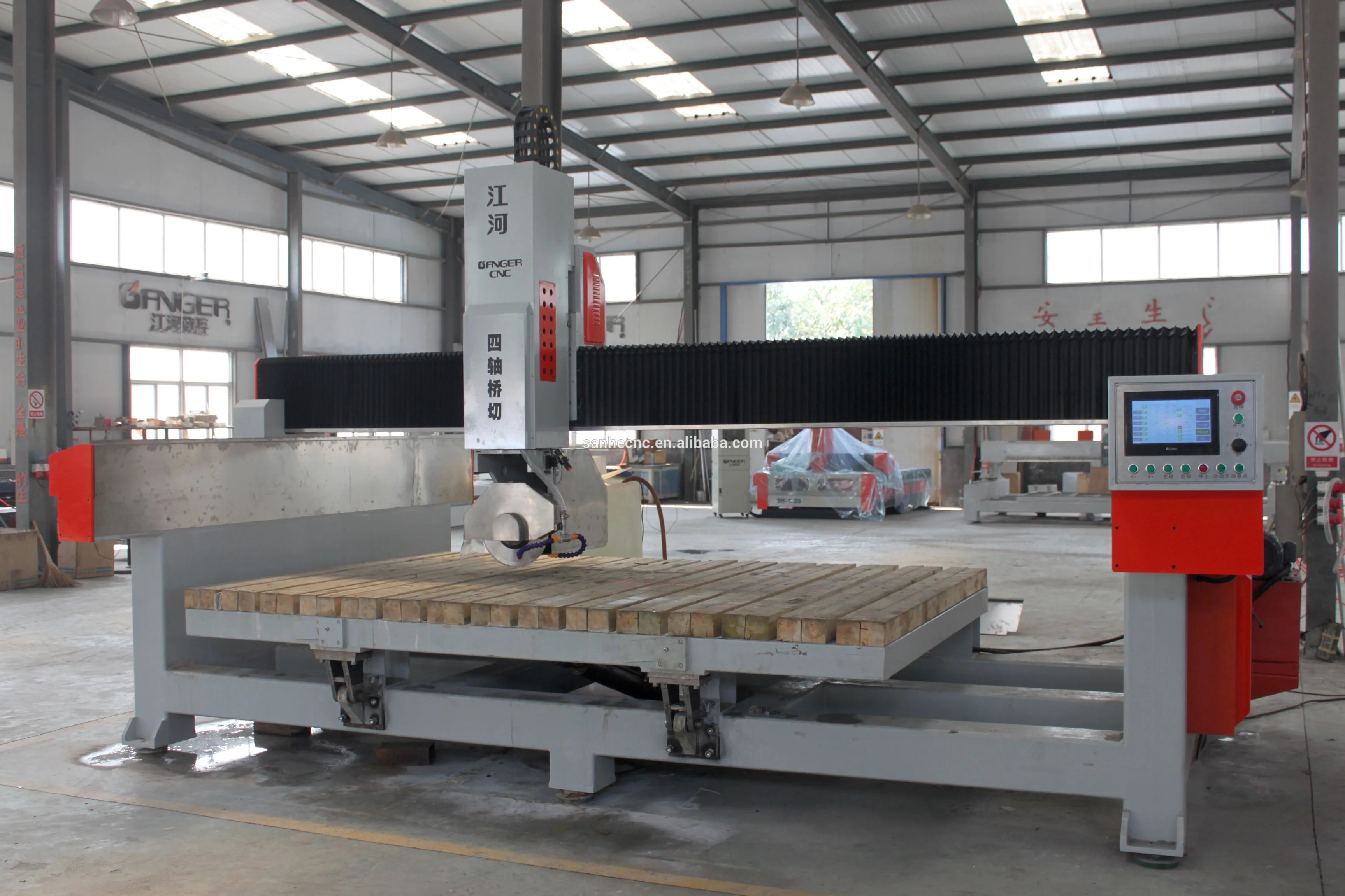 infrared 4 axis cnc bridge cutting machine gq