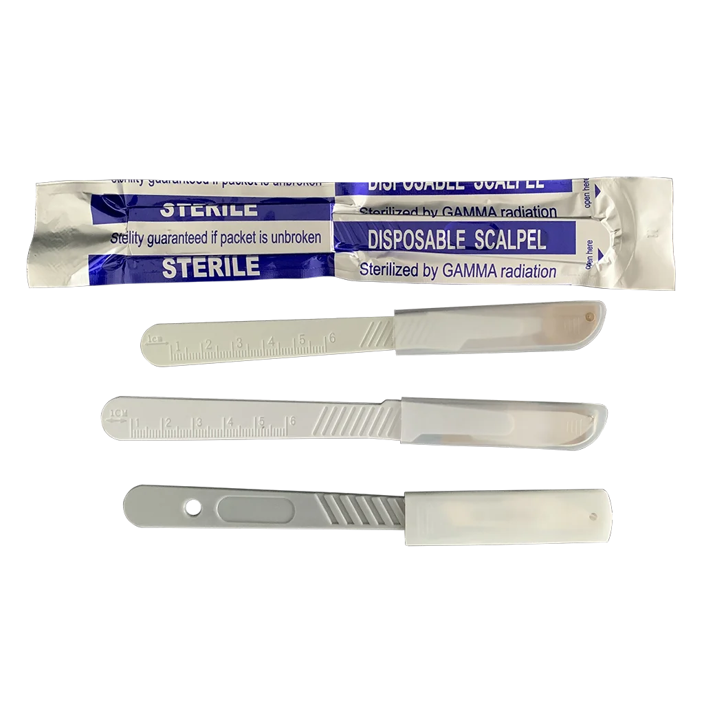 Medical Grade Carbon Stainless Disposable Scalpel With Plastic Handle