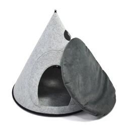 Best selling pets bed products polyester Organic Polyester Warm Handmade Organic felt cat carrier