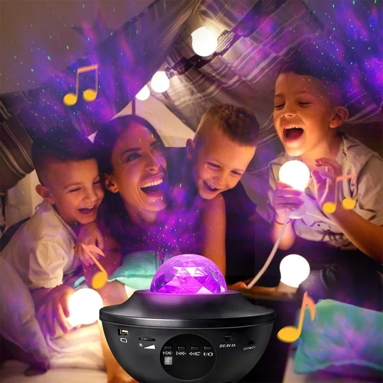 Hot sale product in 2020 twinkling musical laser night light USB LED Moon nebula Table Night Music Starry Projector