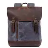 V398 Large capacity multifunction travel canvas back pack vintage leather backpack men