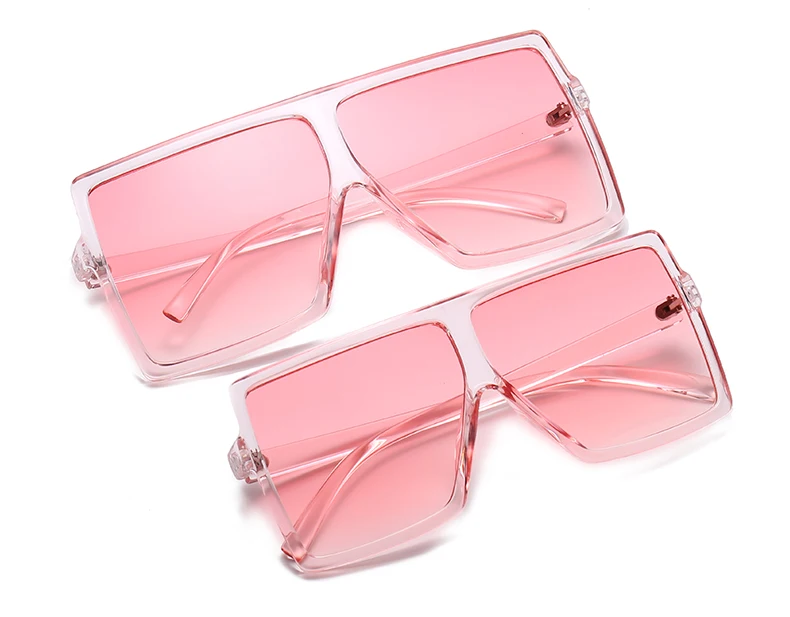 

1Set 2 pcs Matching Mother and Daughter Shades Square Sun Glasses Women Plastic Flat Top Kids Sunglasses, Picture shows