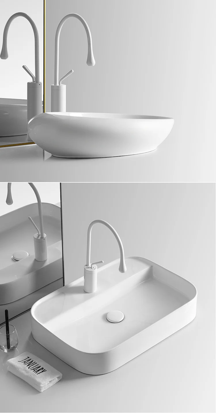 New design hand wash white basin mixer faucet bathroom sink tap fancy bathroom faucet Single Handle