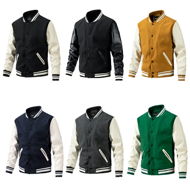 Men's Baseball Jacket Woolen Winter Varsity Coat For Men_voghion.com