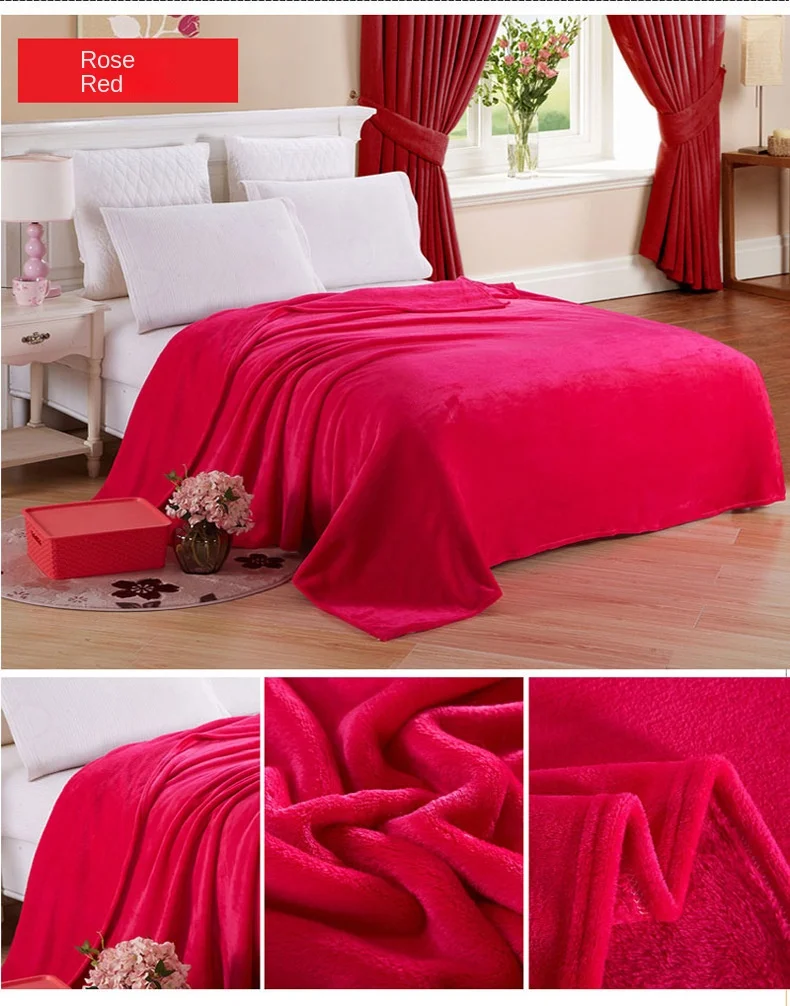 Autumn Winter Coral Fleece Flannel Blanket Single Layer Print Eco-friendly Modern Home & Bedding Use Customizable Knitted manufacture