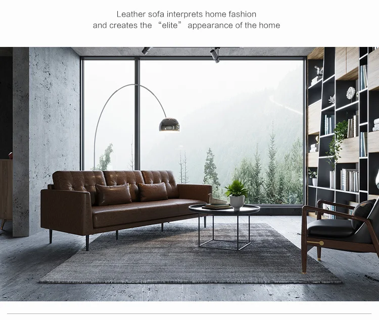 European Style Italian Luxury Modern Genuine Living Room Furniture Leather Sofa