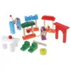10pcs Wooden Domino Roadblocks Building Game Science Math Early Learning Educational Toys Birthday Gift for Children Toddler Kid