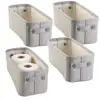 Cotton Fabric Bathroom Storage Bin for Magazines, Toilet Paper, Bath Towels