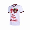 The shield and torch pattern V-neck custom t shirt printing white t-shirt for men