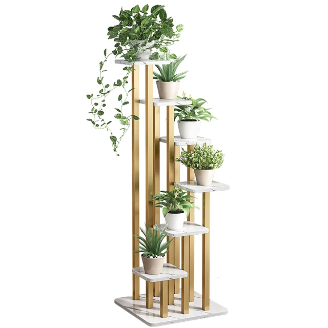 Modern 6 Tiers Home Decor Indoor Narrow Metal Gold Plant Stand Holder  Flower Stand