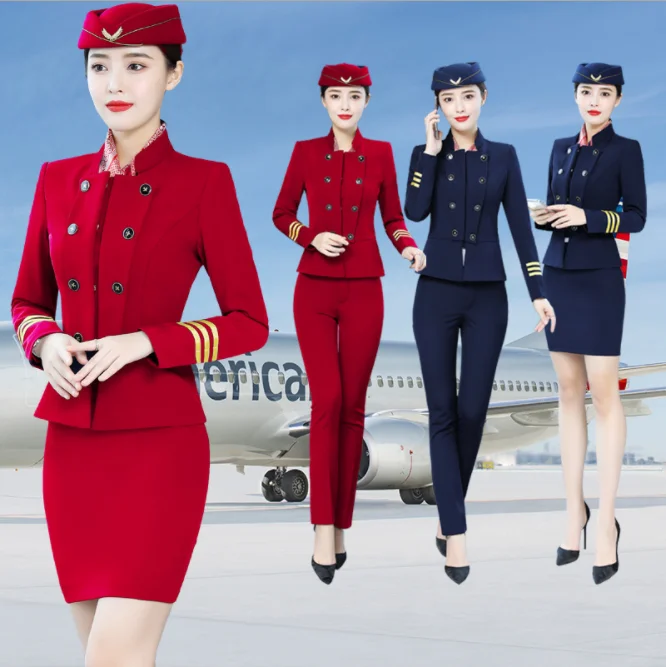 Woman Air Hostess Costume Fashion Sexy Airline Stewardess Uniforms ...