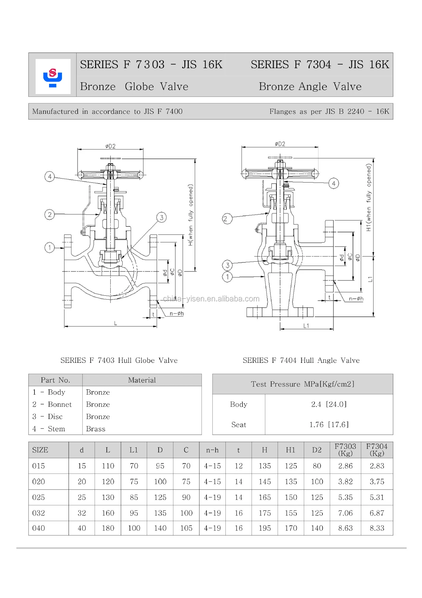 Jis Marine Angle Check Valve F7352 5k 25a Cast Bronze Brass Water ...