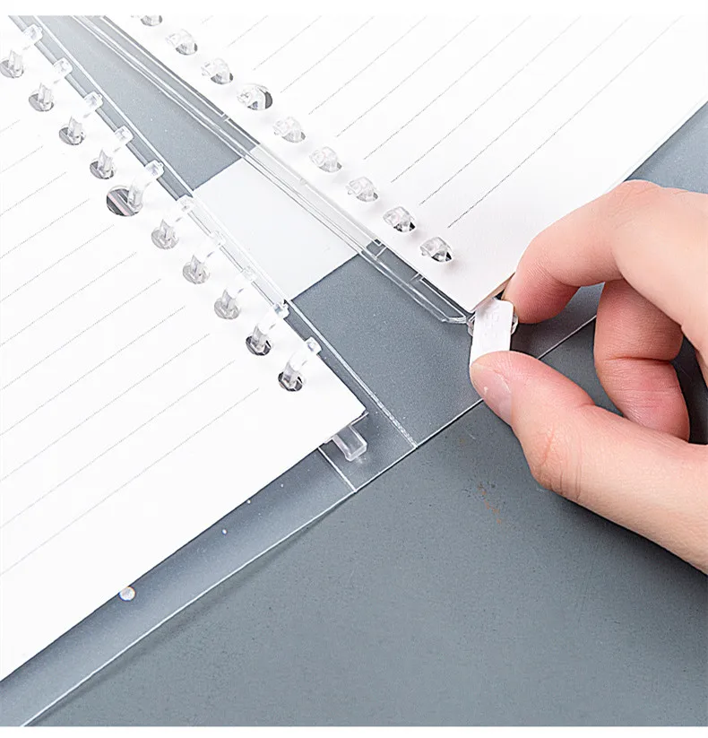 a5手持式活页式笔记本可拆卸记事本塑料盖学生便携式笔记本