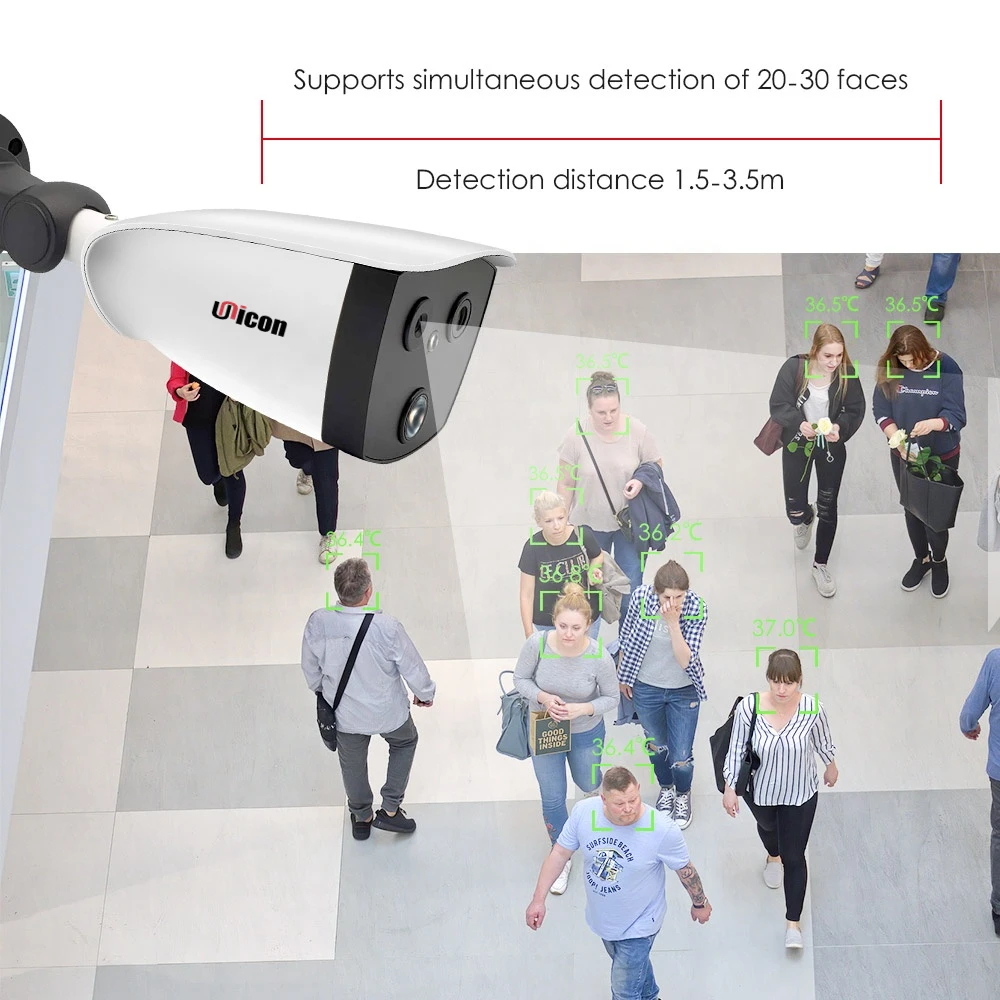 AI Binocular Thermal Imaging System 1080p Human Body Temp Infrared Thermal Scanning Camera