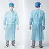 China manufacturer pp nonwoven fabric uniform Disposable Medical Blue SMS Sterilized Surgical Gown for Hospital Use