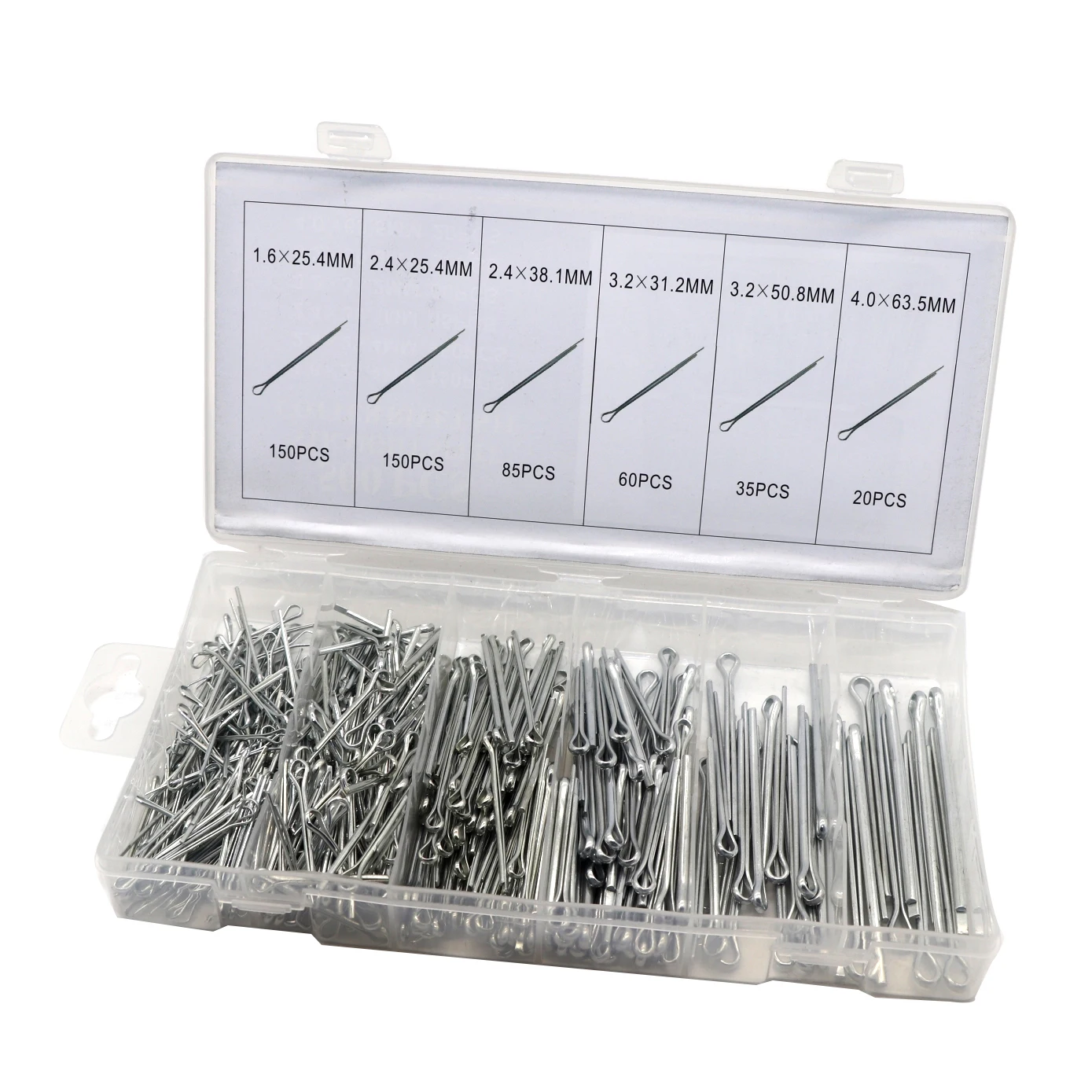 500PCS metric split straight cotter PIN assortment. 