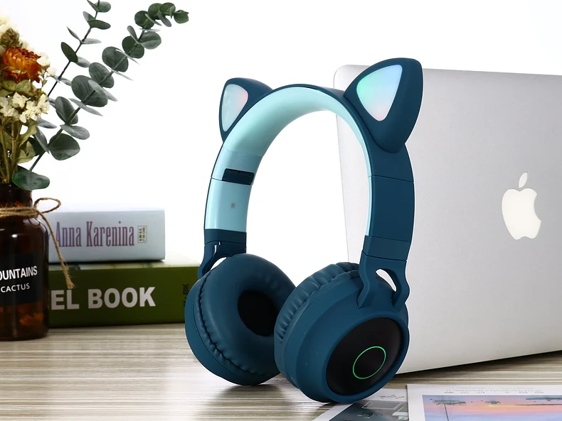 Led Hifi Bluetooth Süper Bas Kız Kulak Oyun Kulaklığı Sevimli Kedi