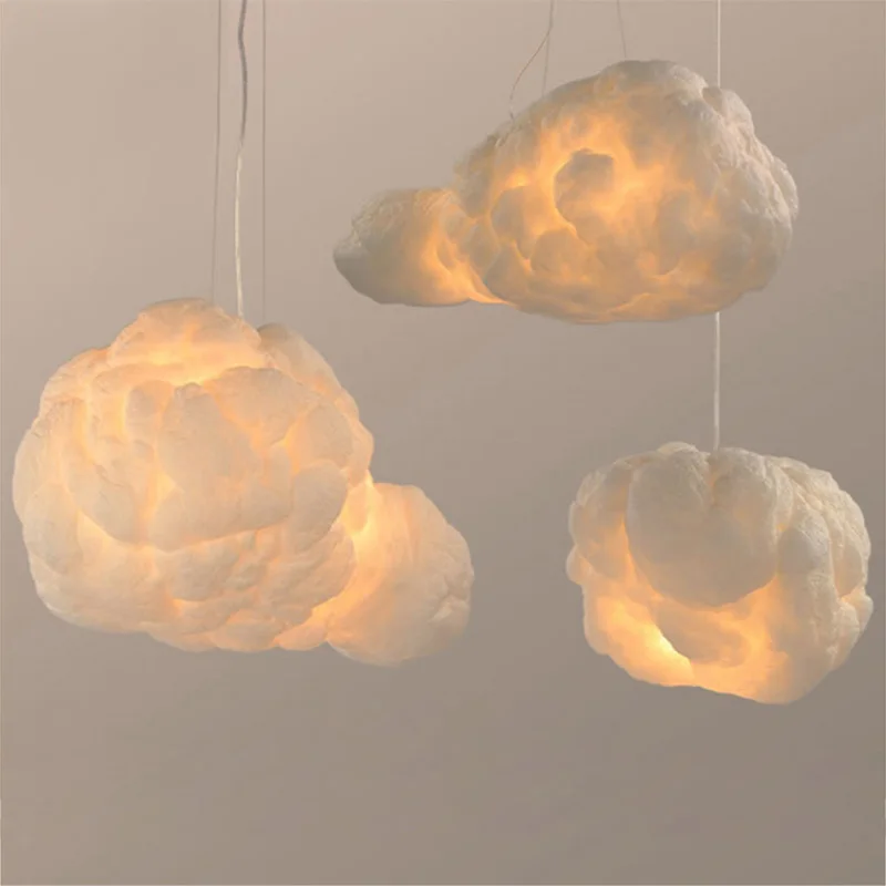 Creative White Floating Clouds Shape chandeliers ceiling Bar LED Decorative Pendant Lamp for Indoor