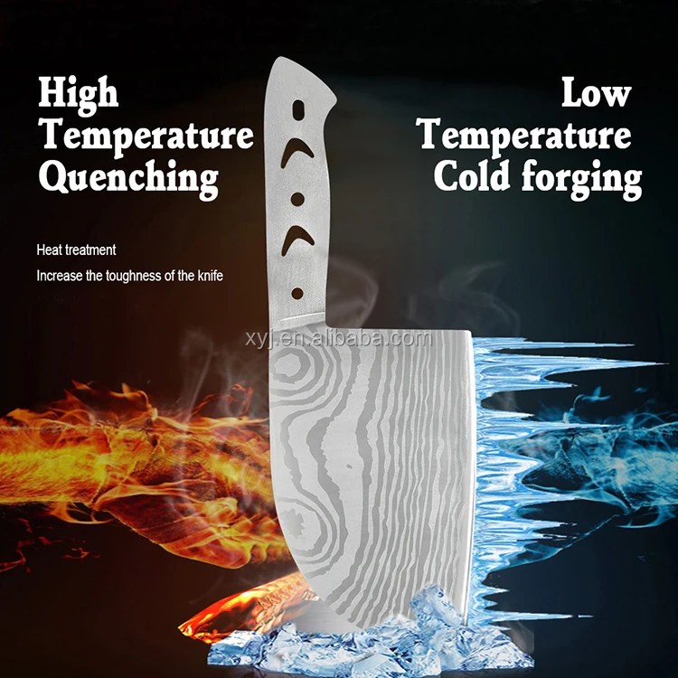 Xingye Factory Big 4mm Thick Damascus Pattern Stainless Steel Butcher