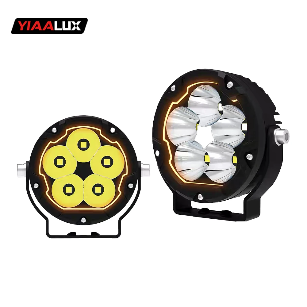 product new arrival 374 75w motorcycle led driving light super bright amber white spotlight for motorcycle fog driving light-13