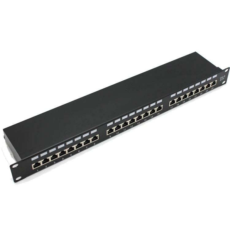 rack-mount-1u-19-inch-24-port-24-portr-rj45-shielded-cat6-network-patch-panel-fiber-patch