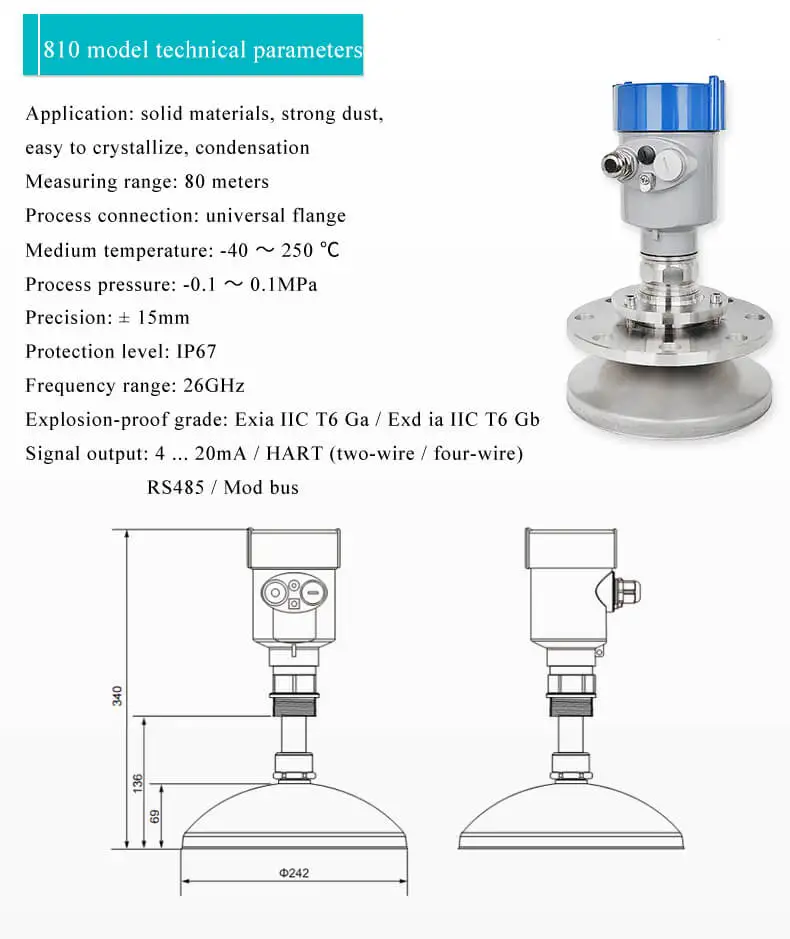 5M Radar Level Sensor Wireless Sensor For Diesel Fuel Tank For level measuring instruents