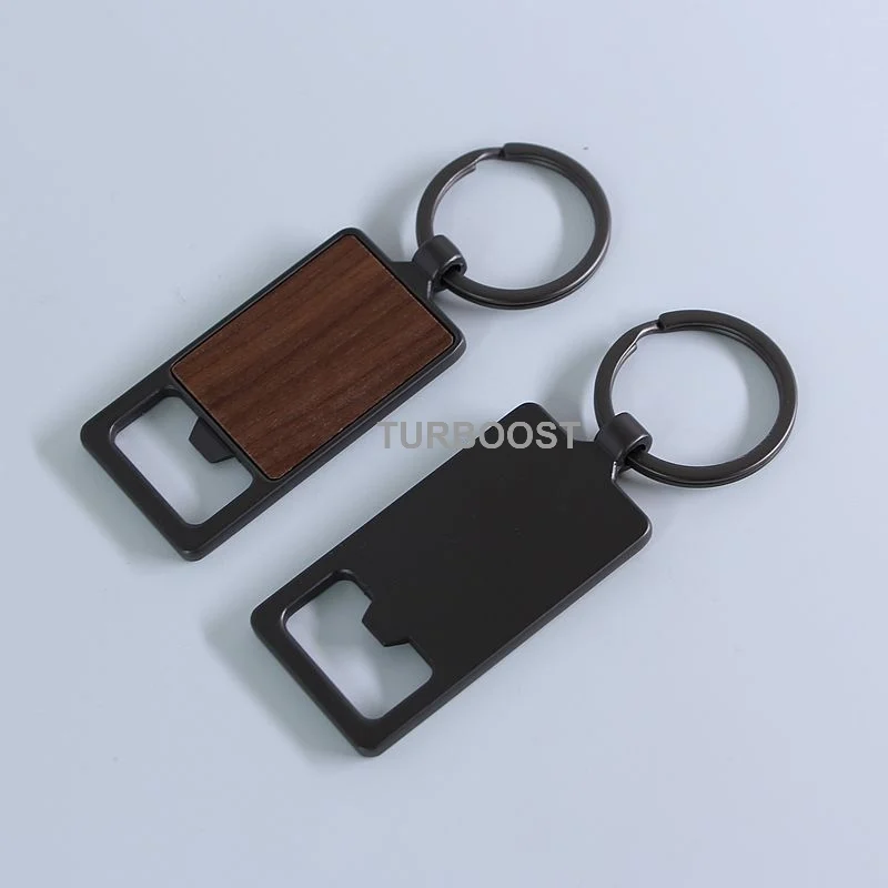 Customizable Logo Wooden Metal Beer Bottle Opener Keychain - Buy ...